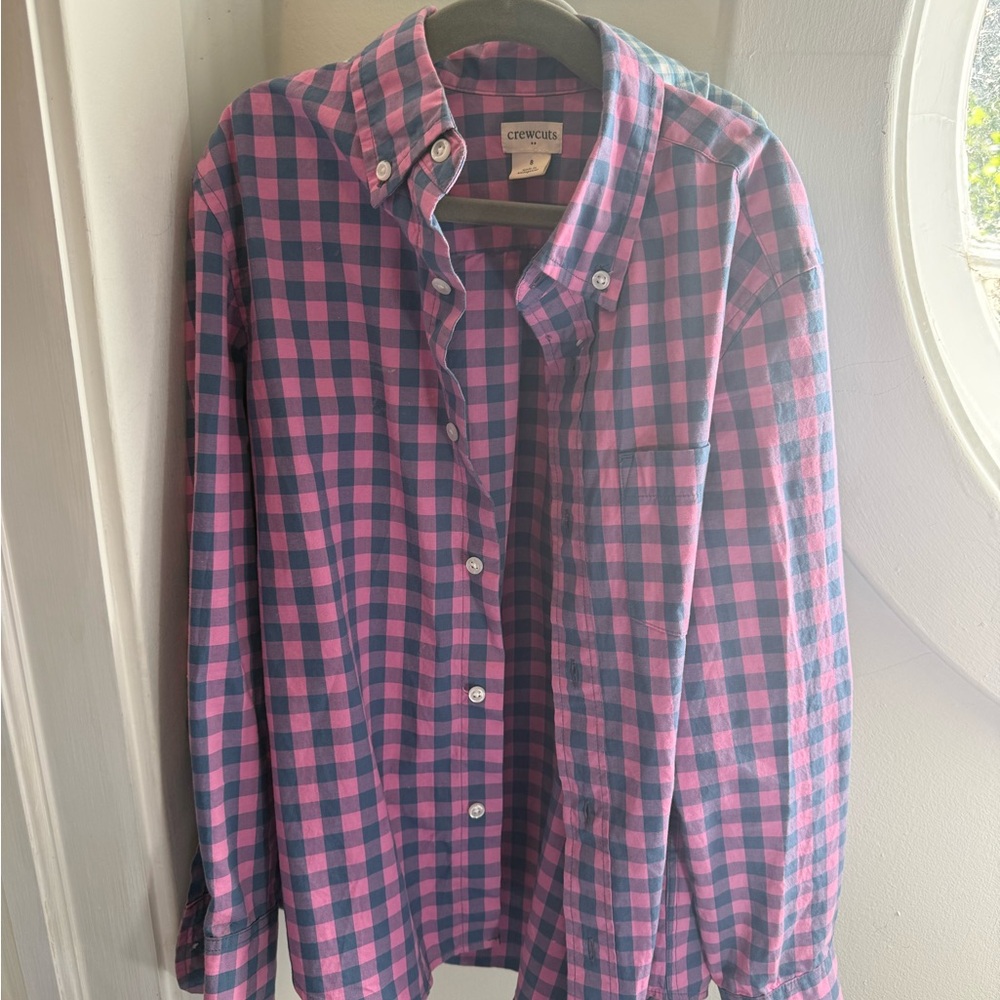 Crewcuts Pink and Blue Plaid Shirts - Two Pack - Great Condition!